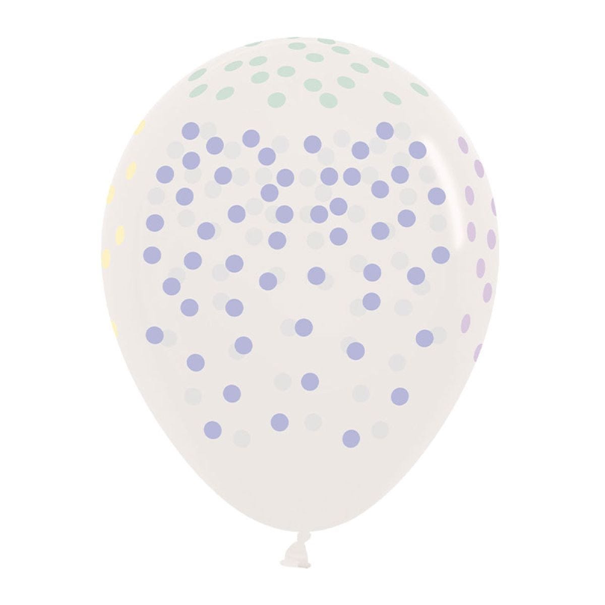 Crystal Clear Small Pastel Dots - 12" Latex Balloons (25pk)