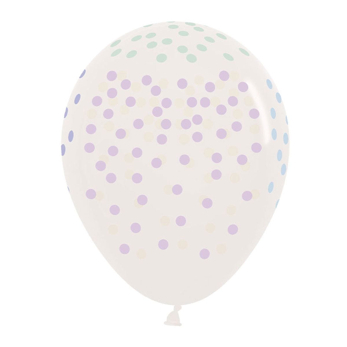 Crystal Clear Small Pastel Dots - 12" Latex Balloons (25pk)