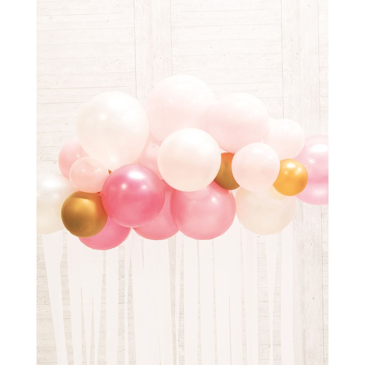 Pink Mix Balloon Cloud with Streamers (25 Balloons)