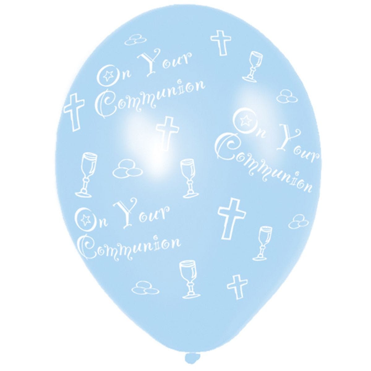 Communion Blue Printed - 11" Latex Balloons (6pk)