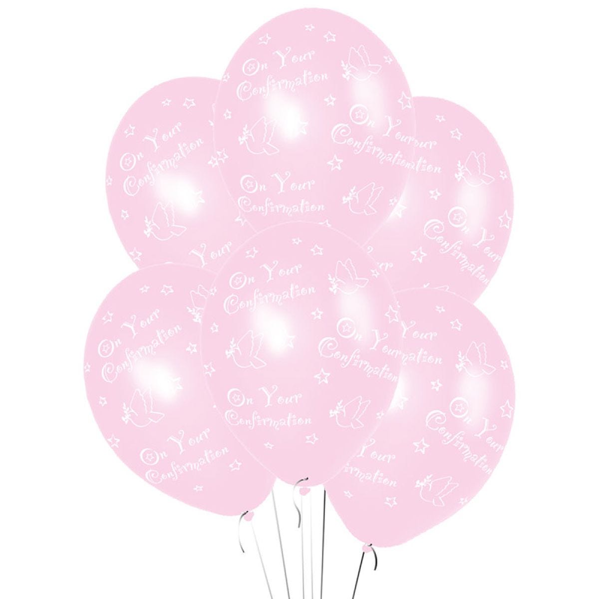 Confirmation Pink Printed - 11" Latex Balloons (6pk)