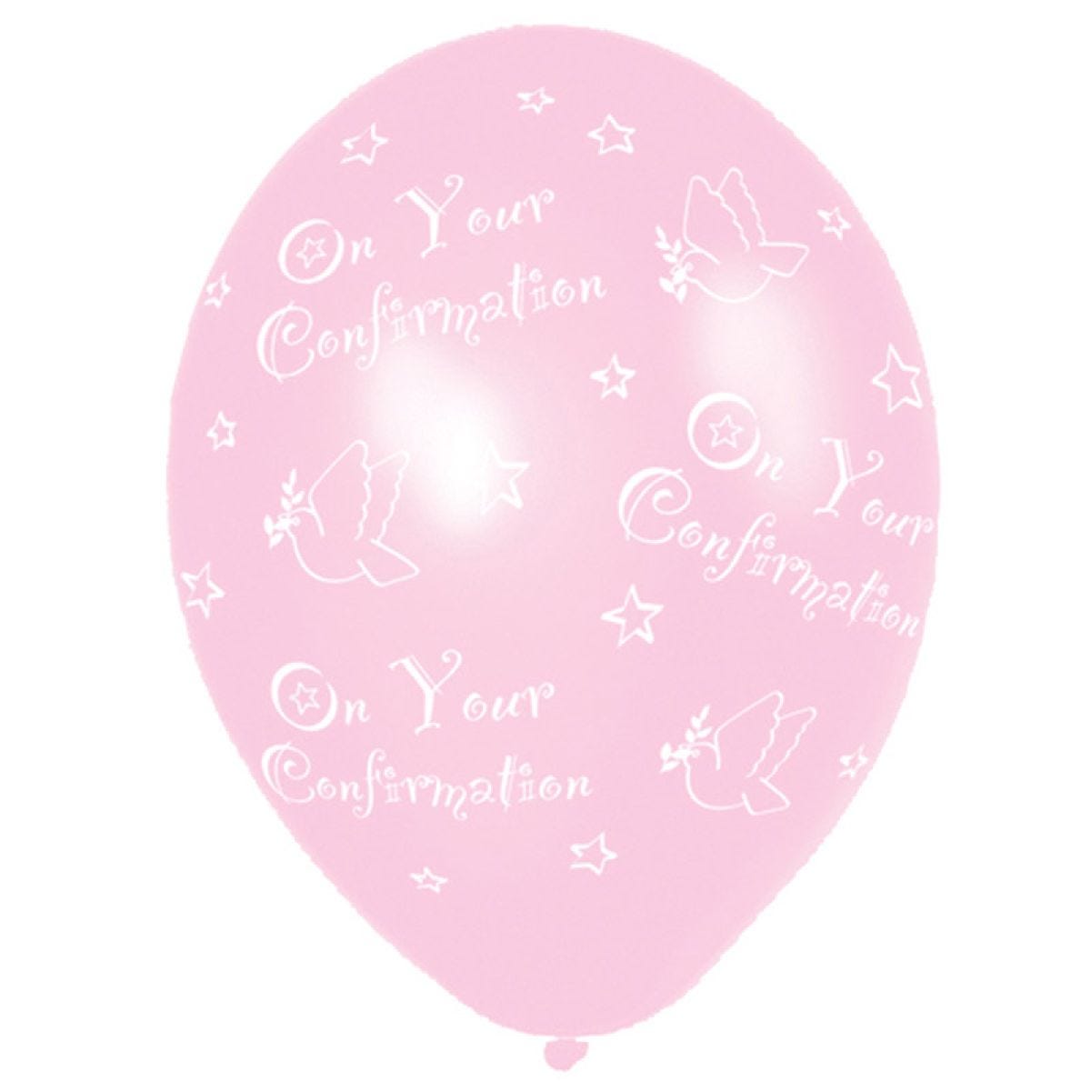 Confirmation Pink Printed - 11" Latex Balloons (6pk)