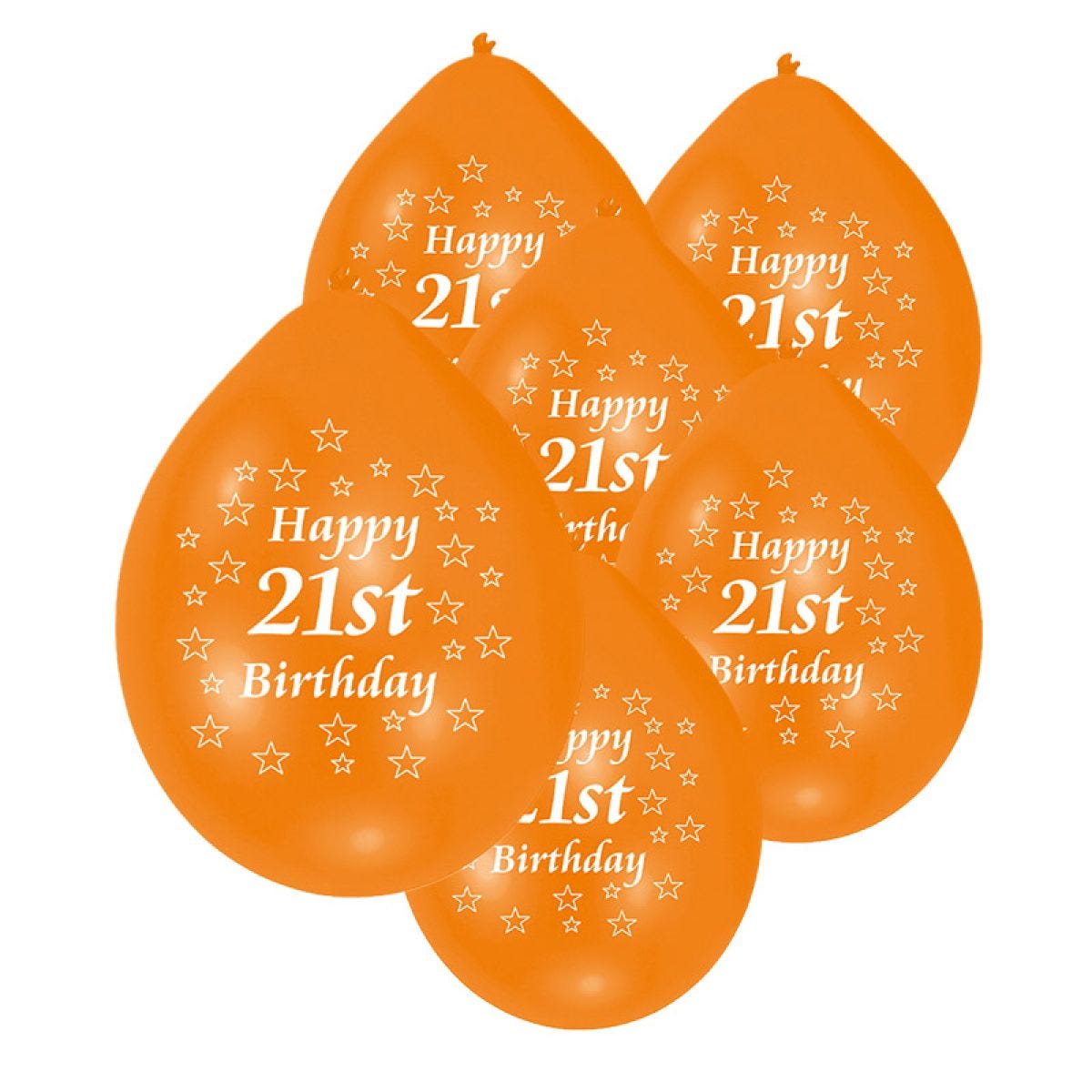 Assorted Multicolour Happy 21st Birthday - 9" Latex Balloons (10pk)