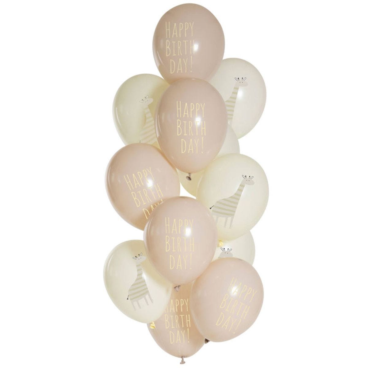 Birthday Giraffe Balloons - 12" Latex (12pk)