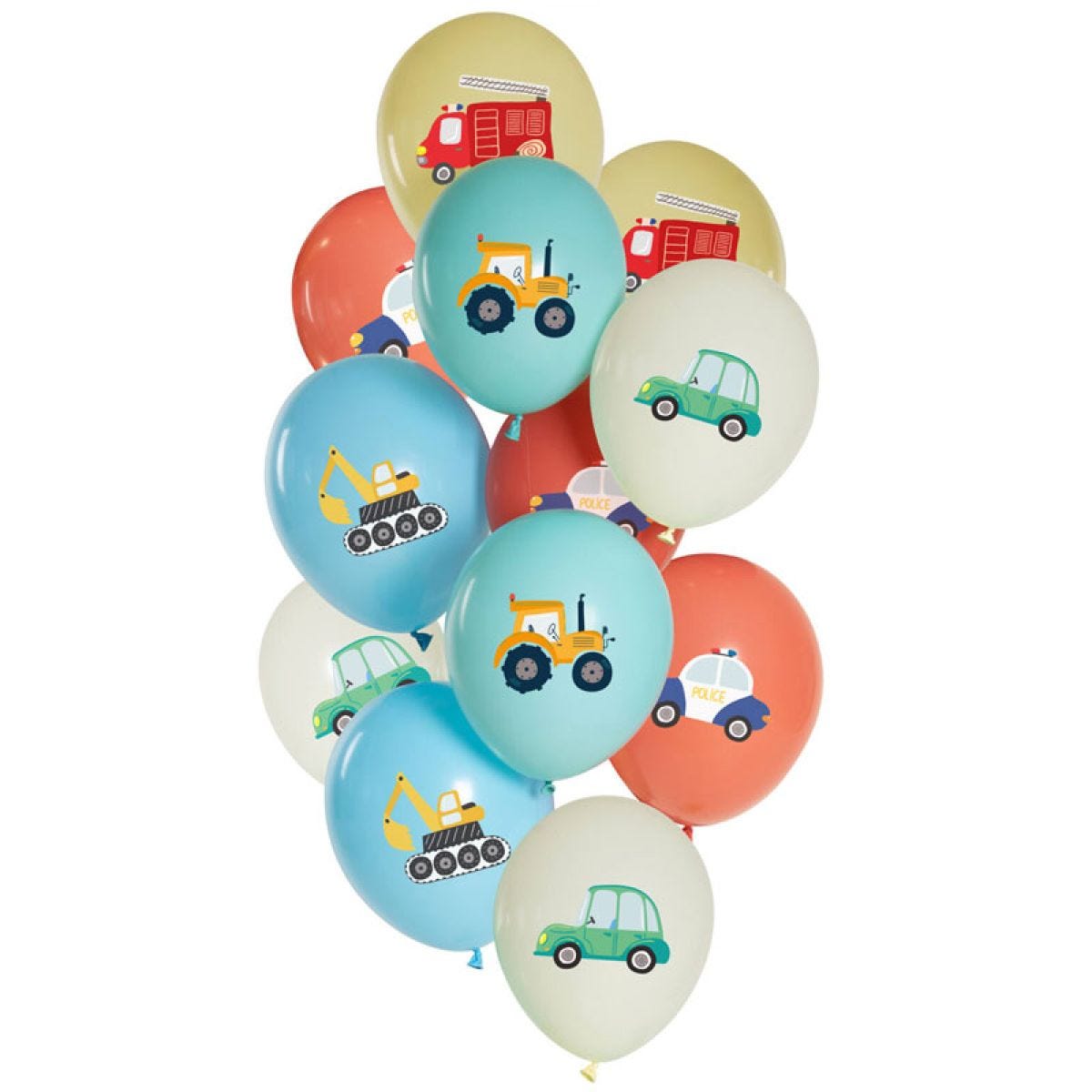 Birthday Vehicles Balloons - 12" Latex (12pk)