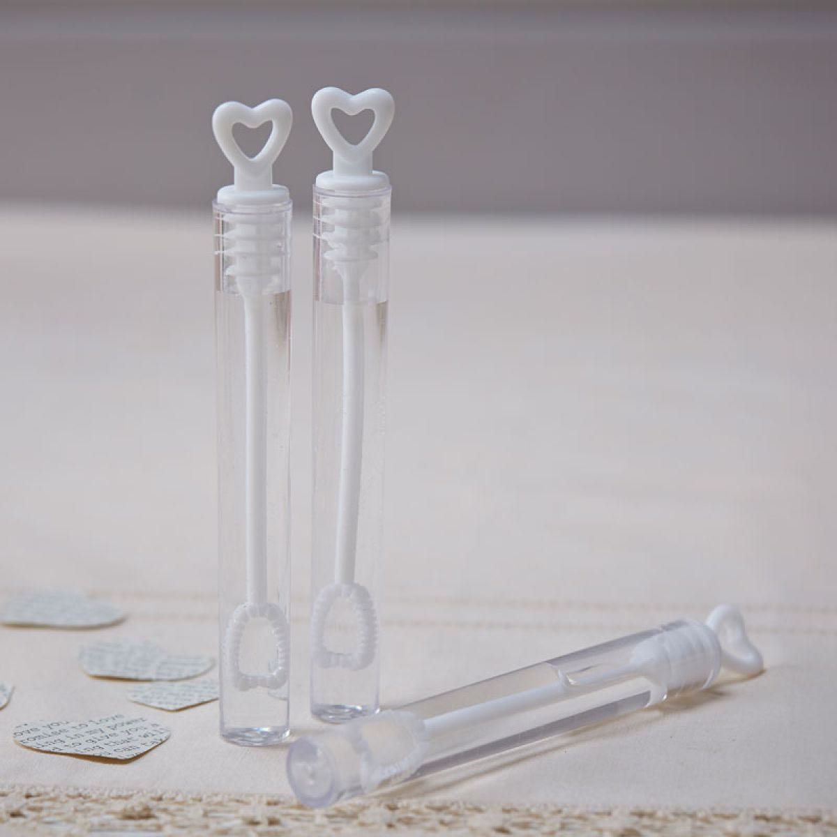 Heart Tube Wedding Bubbles (24pk) | Party Delights