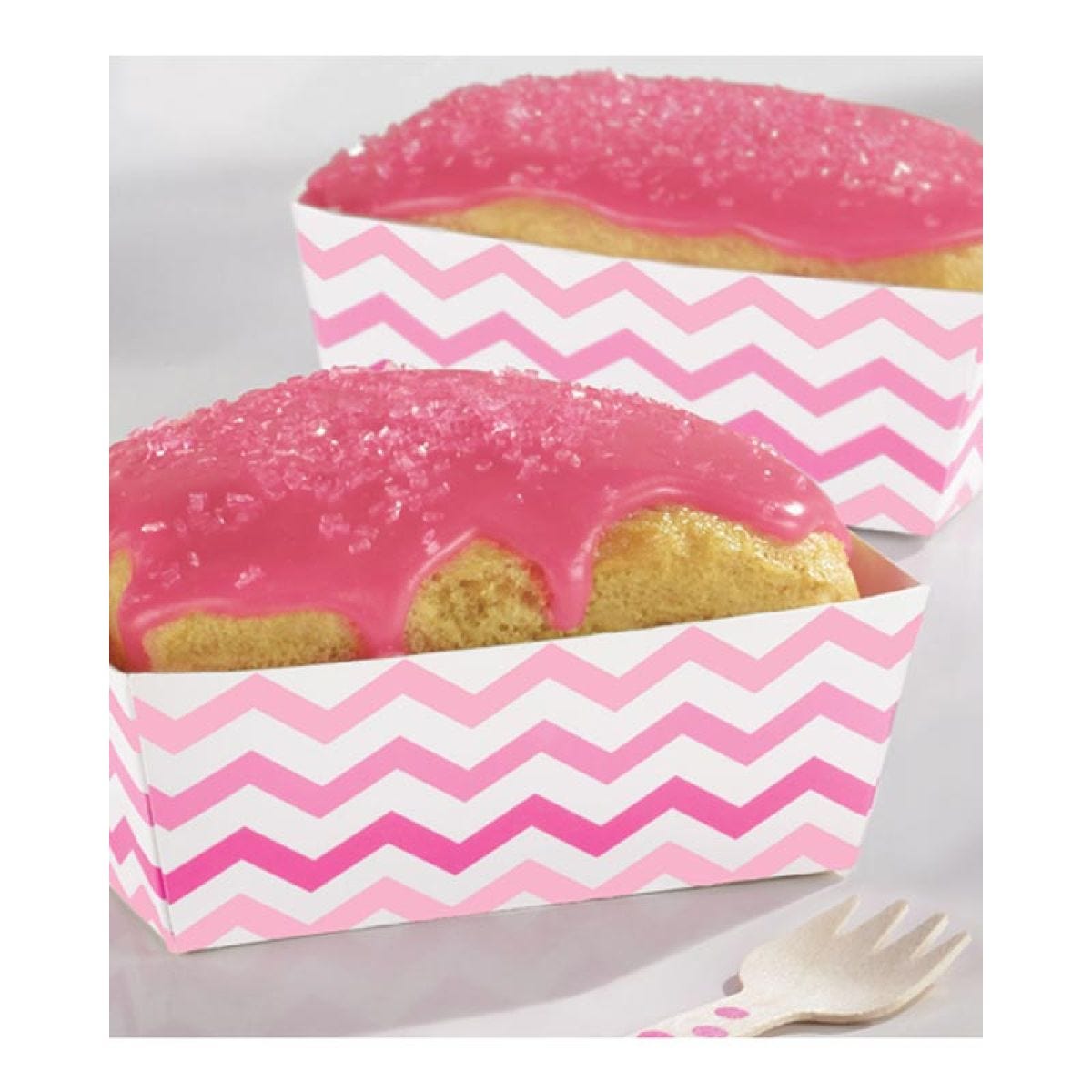 Pink Paper Snack Trays - 7cm x 9.5cm (24pk)