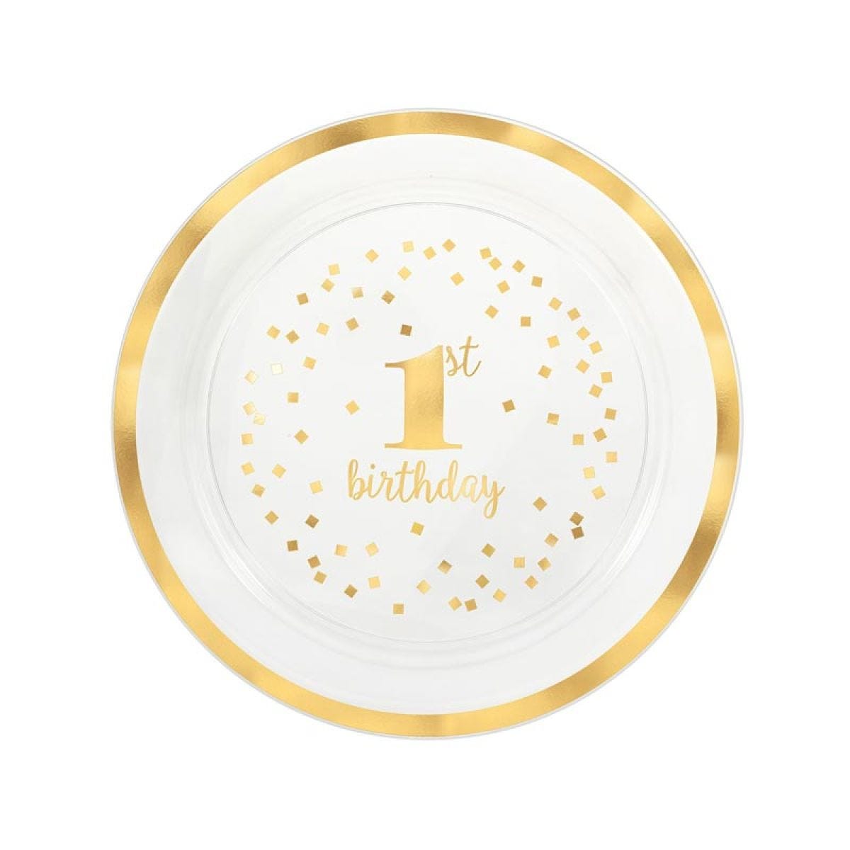 Gold 1st Birthday Plastic Tray - 40cm