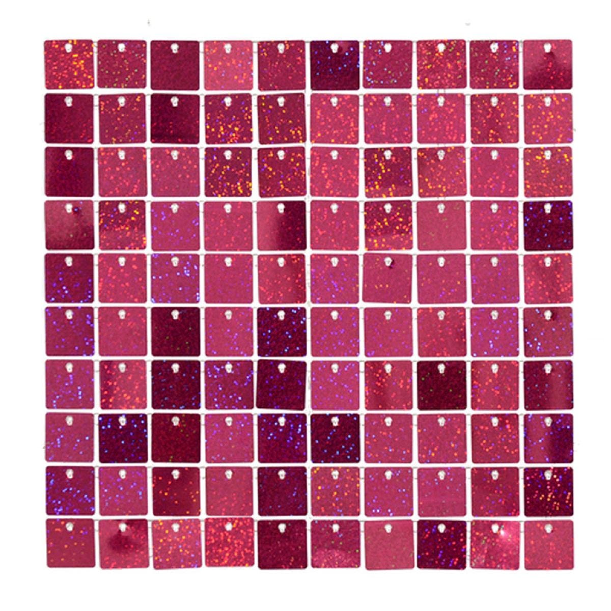 Pink Sequin Acrylic Backed Wall Panel - 30cm x 30cm