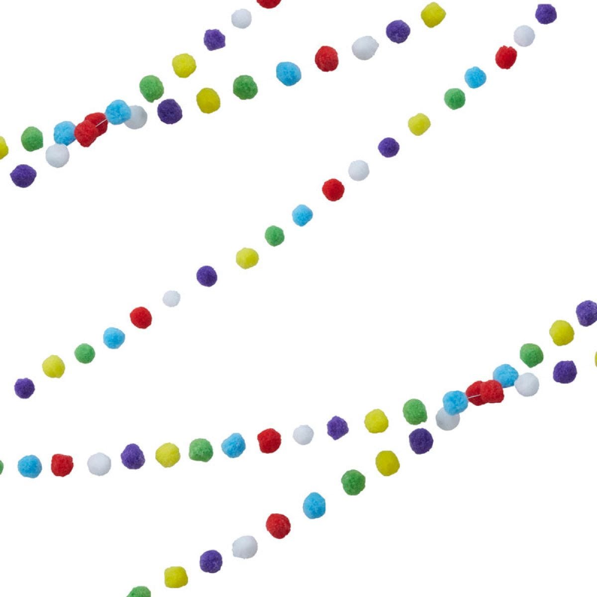 Multicoloured Pom Pom Garland - 3m