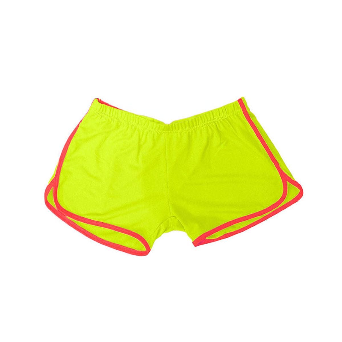 80s Neon Yellow Hot Pants -Adult Costume