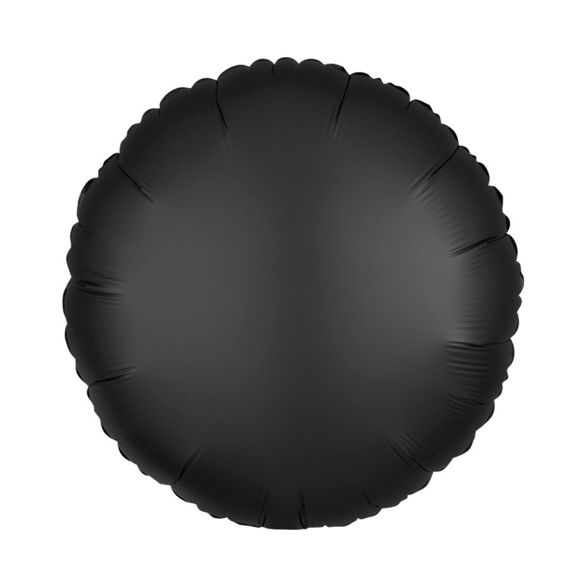 Satin Onyx Black Round Balloon - 18" Foil