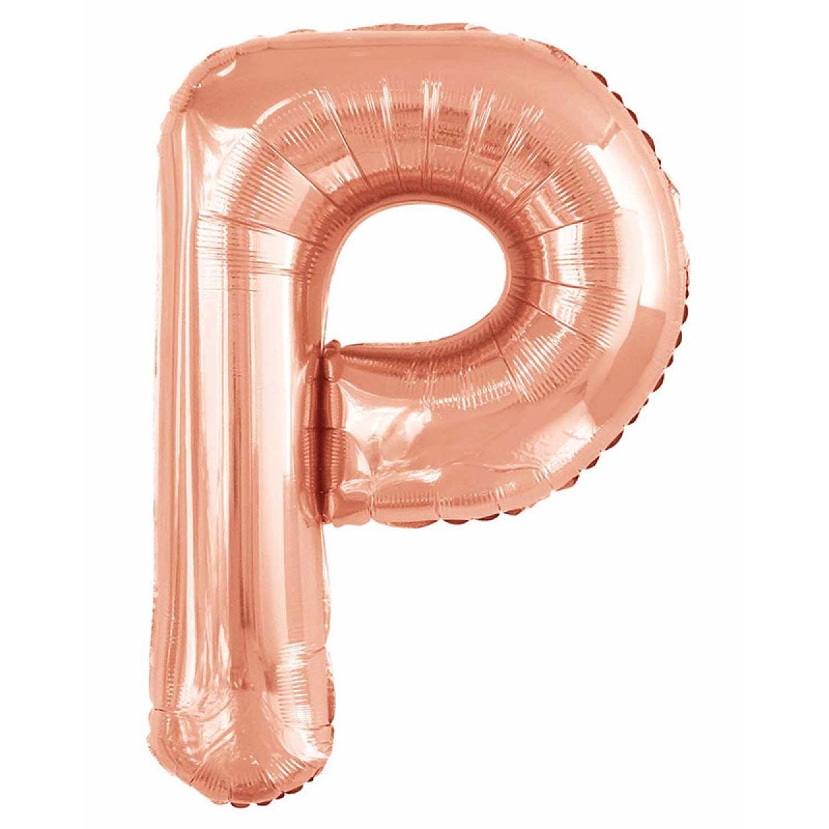P Rose Gold Letter Balloon - 34" Foil