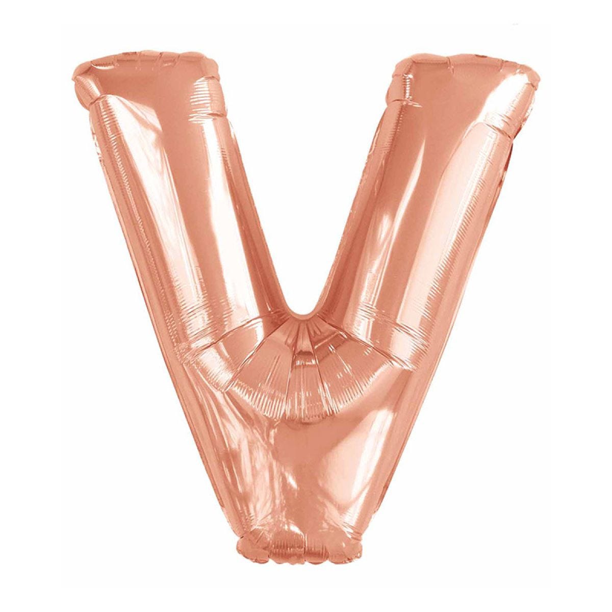 V Rose Gold Letter Balloon - 34" Foil