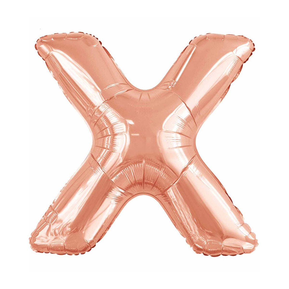 X Rose Gold Letter Balloon - 34" Foil