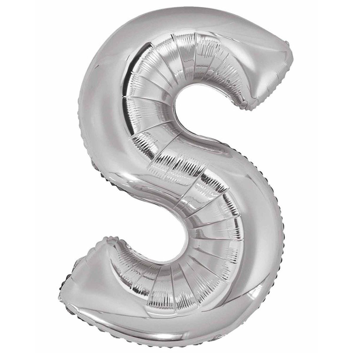 S Silver Letter Balloon - 34" Foil