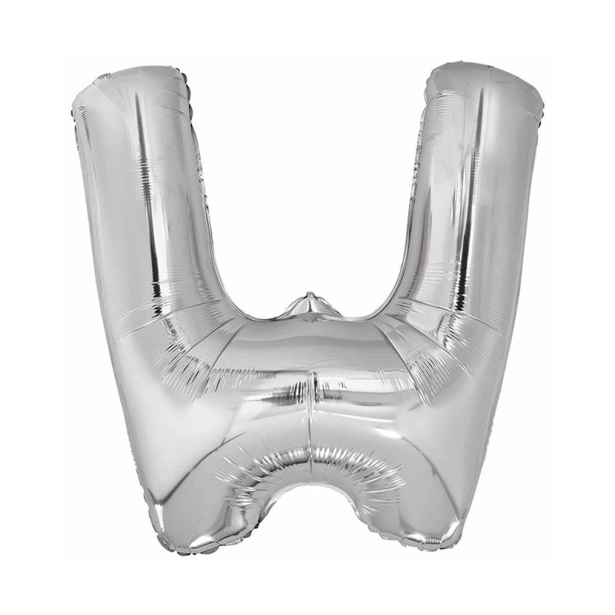 W Silver Letter Balloon - 34" Foil