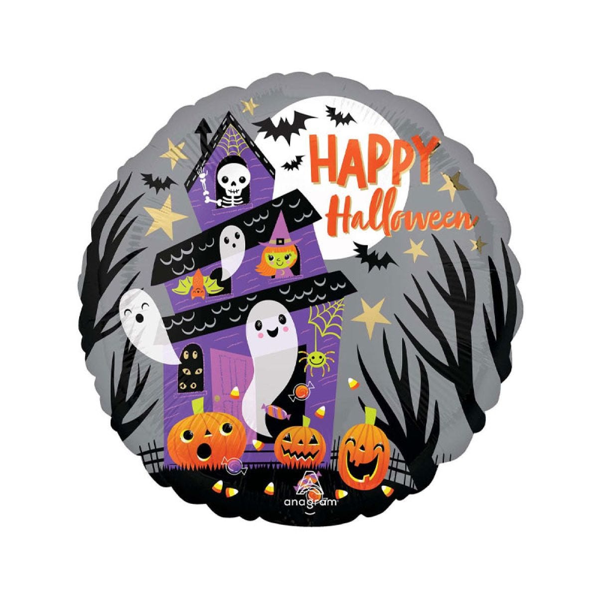 Happy Halloween Haunted House Balloon - 18" Foil