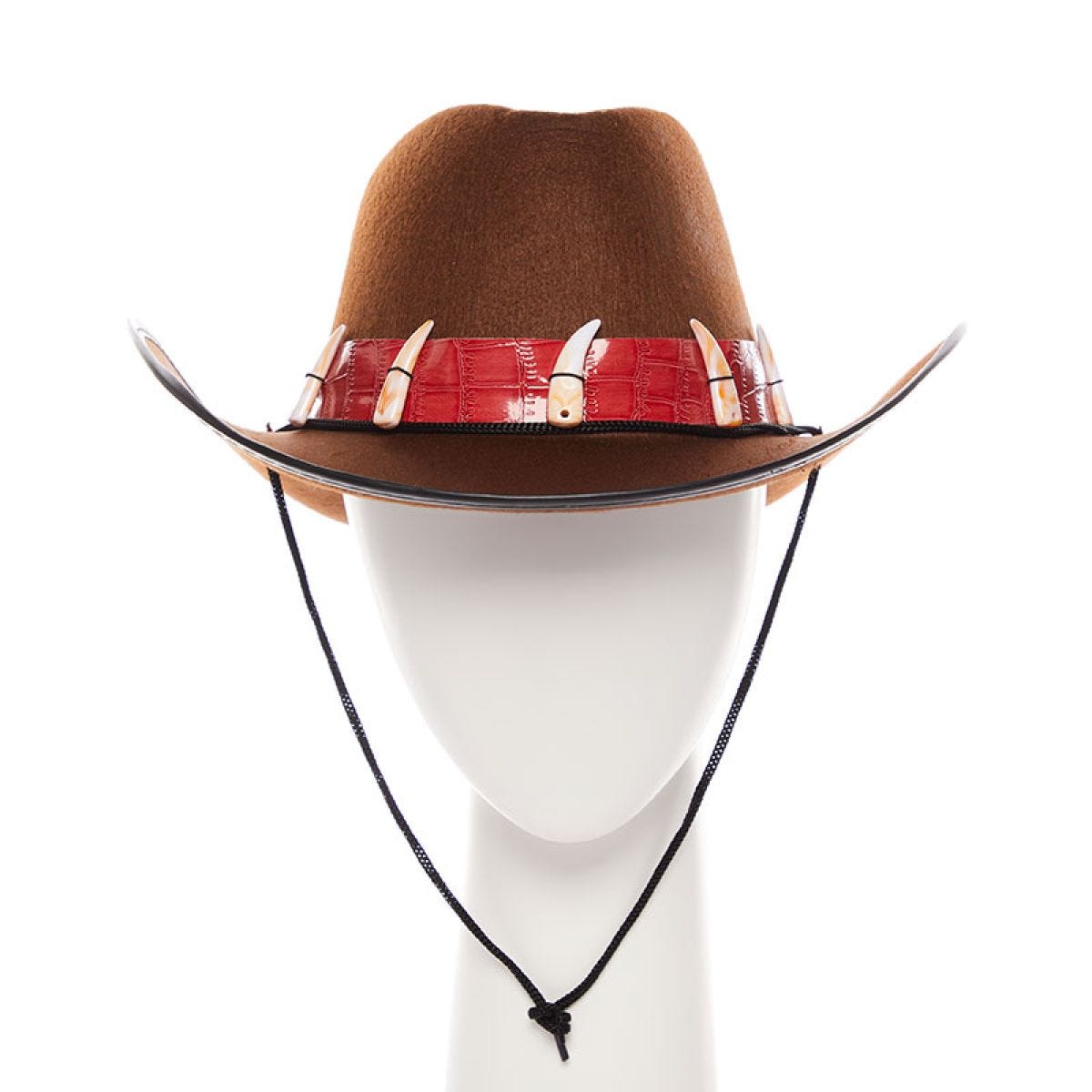 Brown Cowboy Hat with Teeth