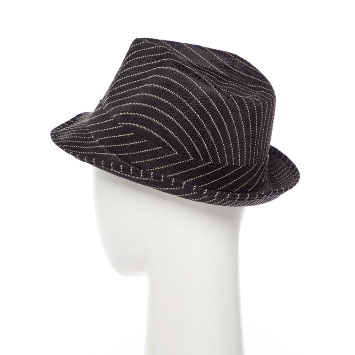 Black Striped Gangster Hat | Party Delights