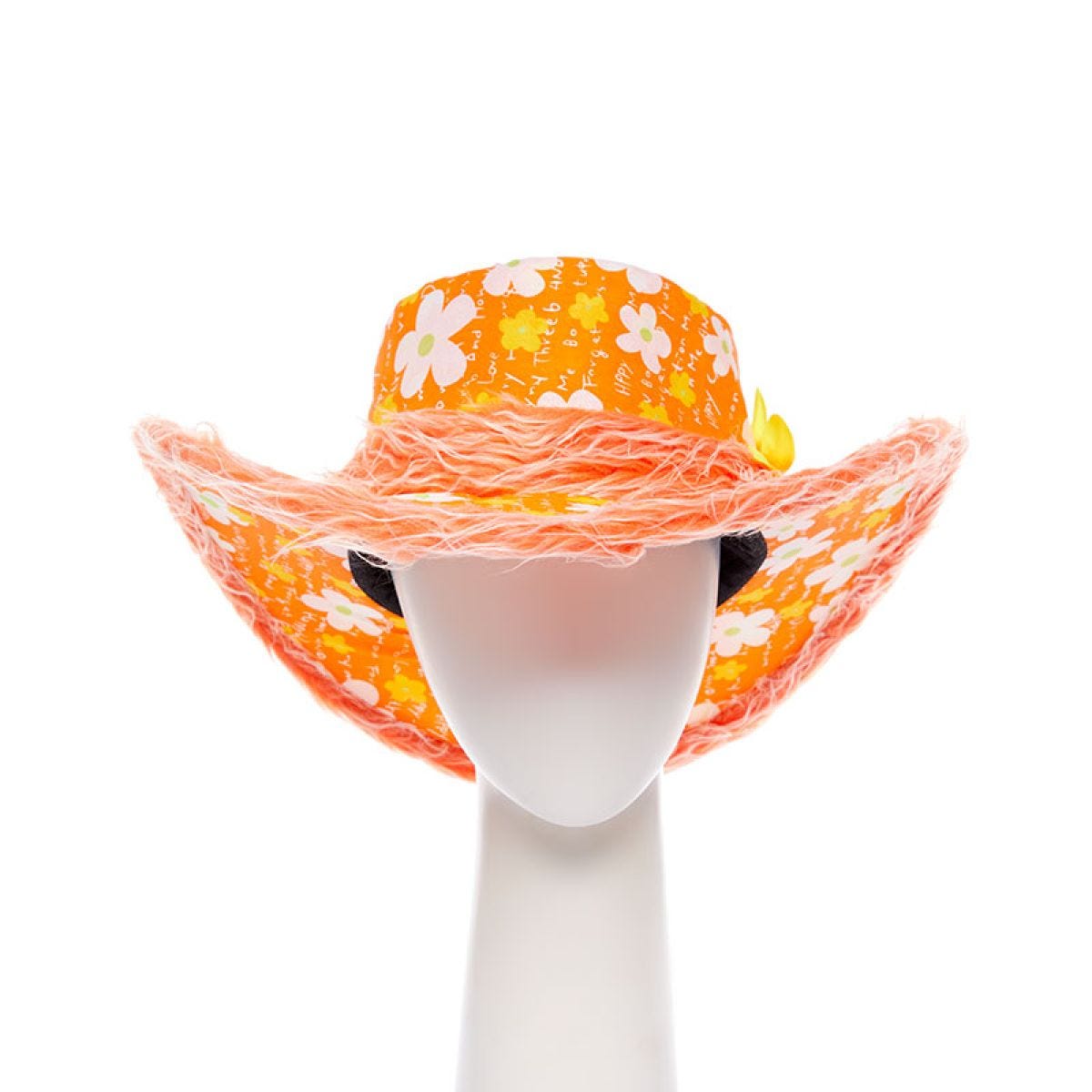 Floral Orange Hat with Sunflower