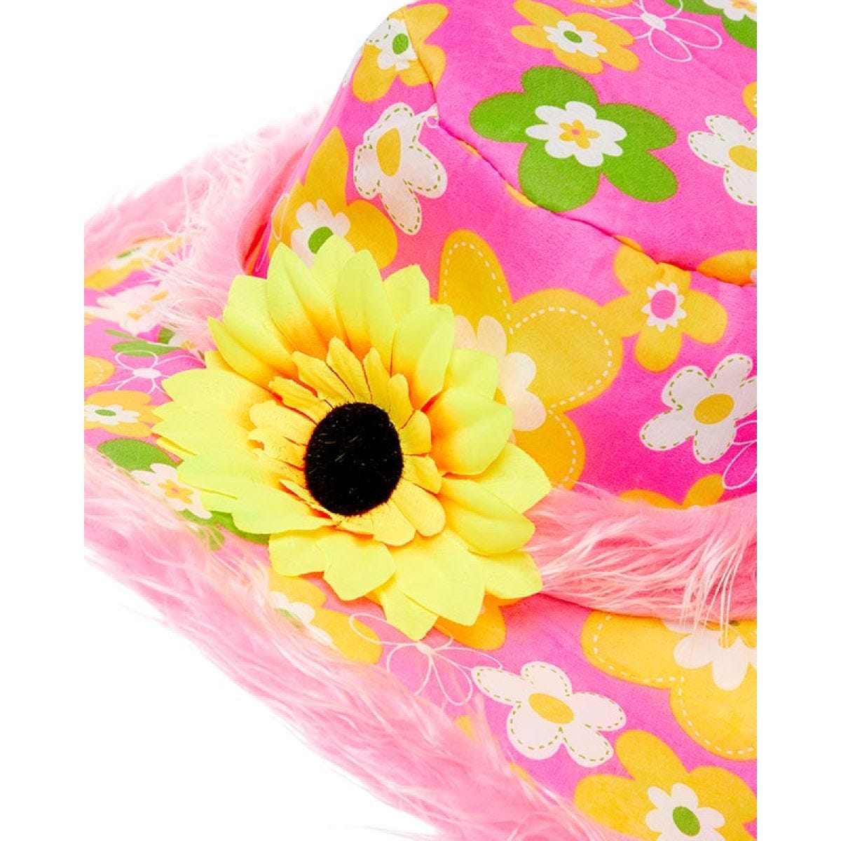 Floral Pink Hat with Sunflower