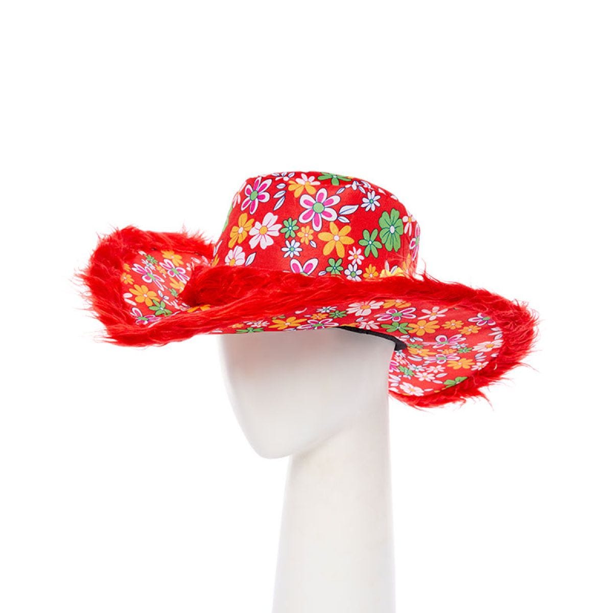 Floral Red Hat with Sunflower