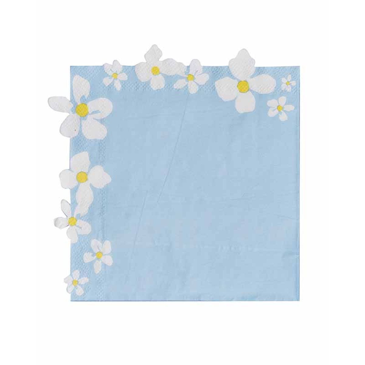 Flower Edge Floral Napkins - 16cm (16pk)