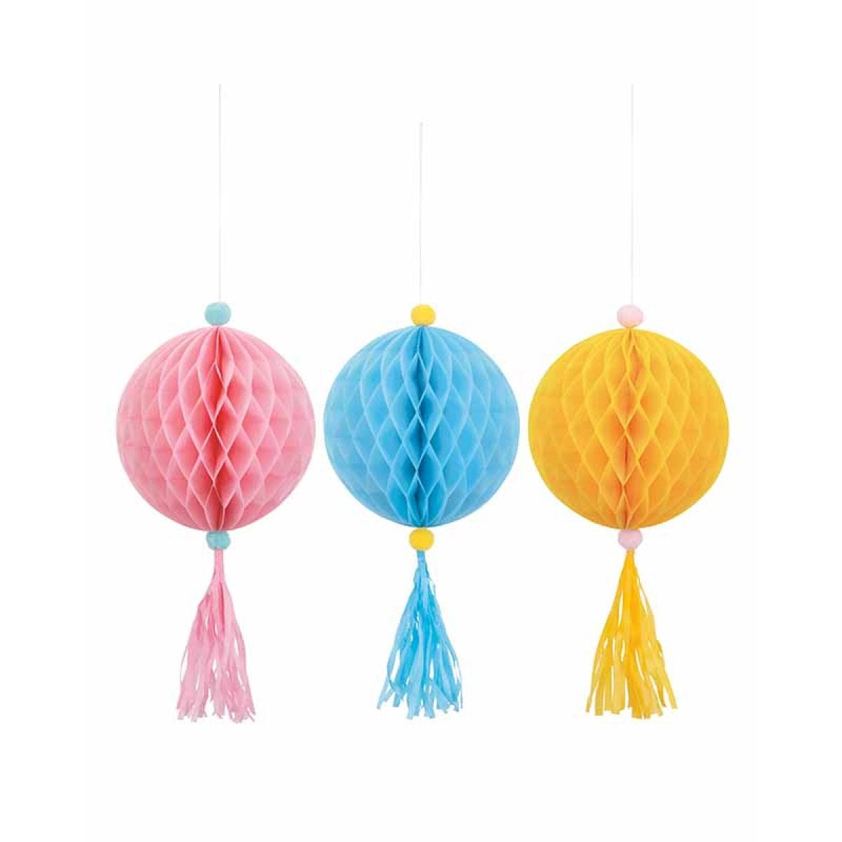 Pastel Ice Cream Hanging Honeycomb Decoration Kit (3pk)