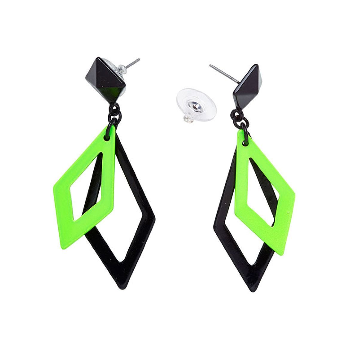 Neon Green 80s Earrings