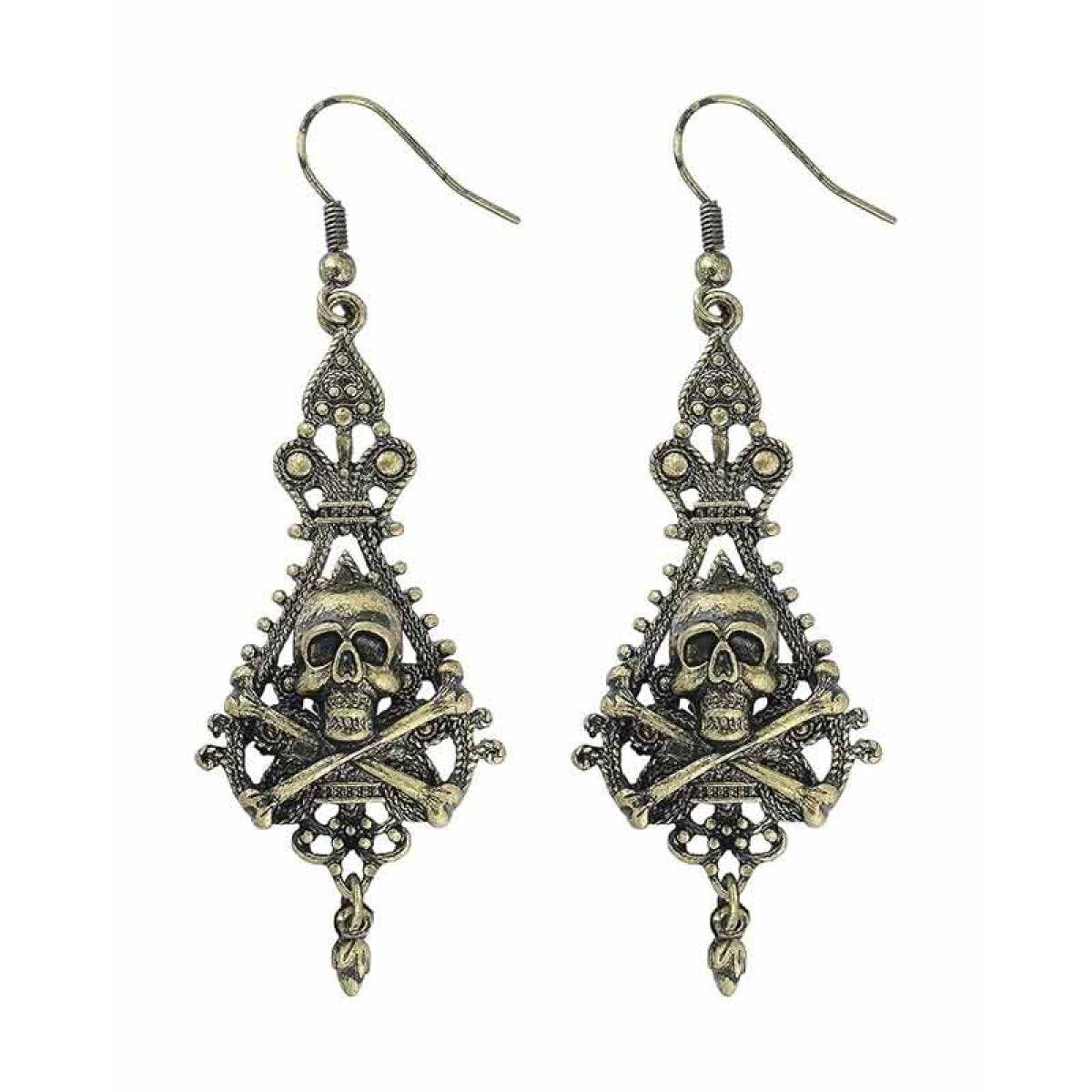 Pirate Skull Cross Bones Earrings