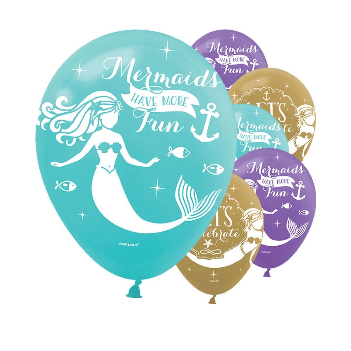 Mermaid Wishes Balloons - 11" Latex (6pk)