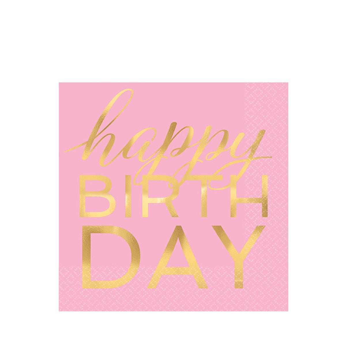 Confetti Fun Pink Happy Birthday Paper Napkins 33cm (16pk)