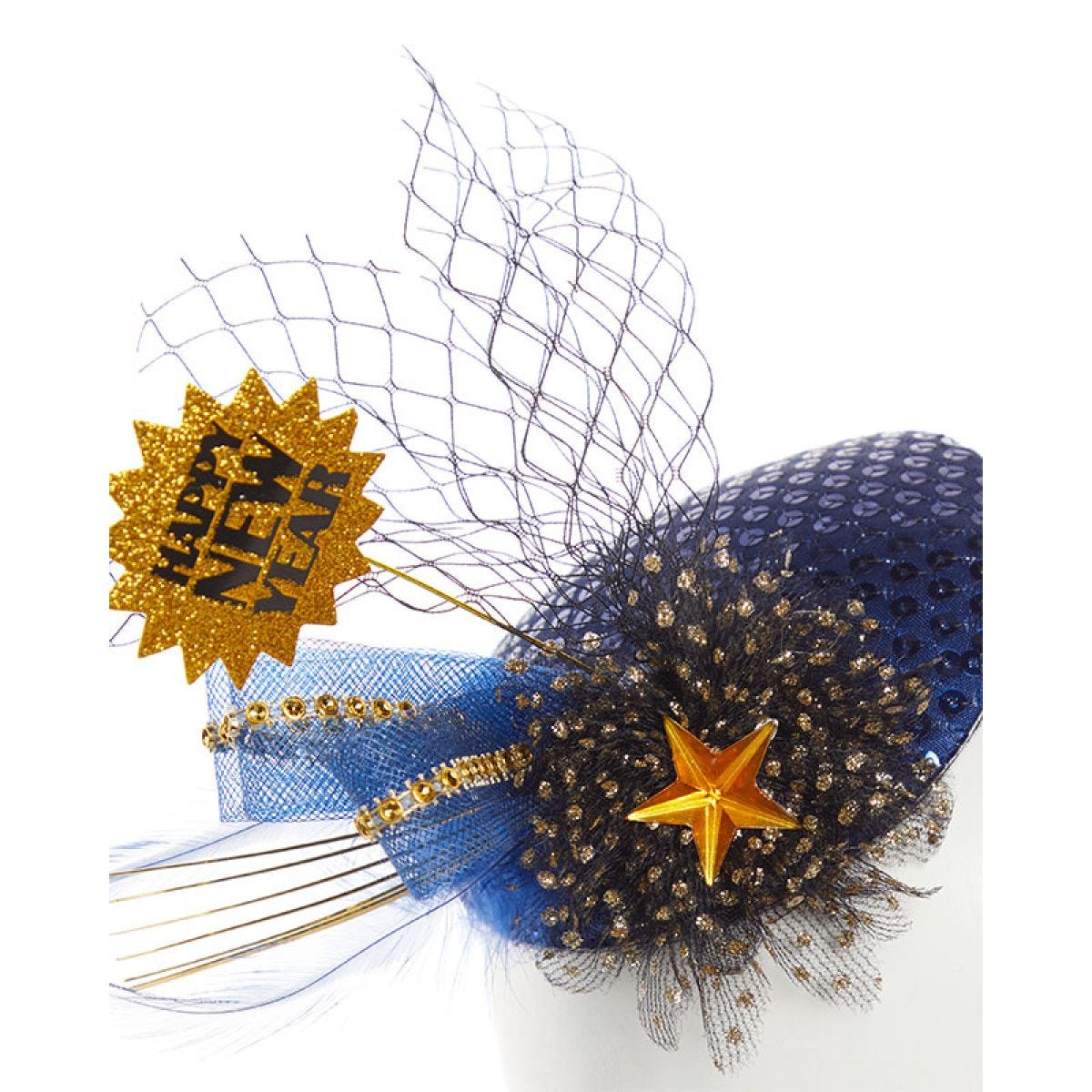 Midnight Happy New Year Clip On Couture Hat