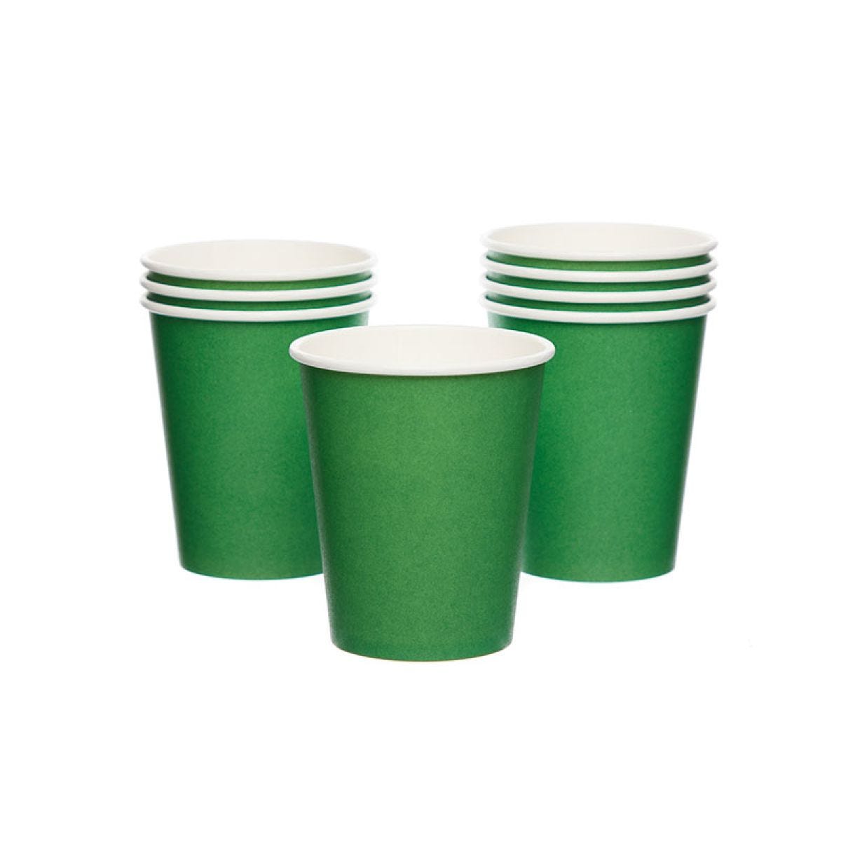 Green Paper Cups - 237ml (8pk)