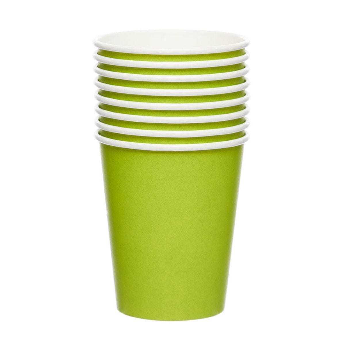 Lime Green Paper Cups - 237ml (8pk)