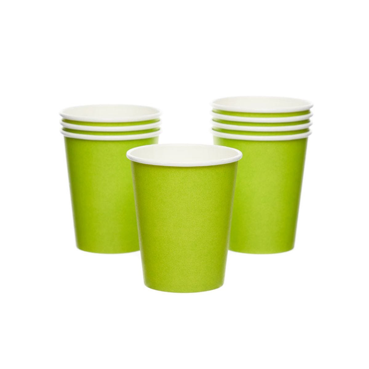 Lime Green Paper Cups - 237ml (8pk)