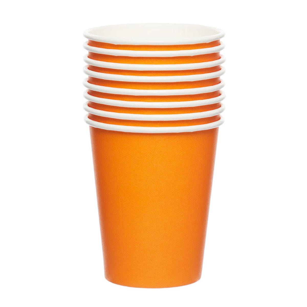 Orange Paper Cups - 237ml (8pk)