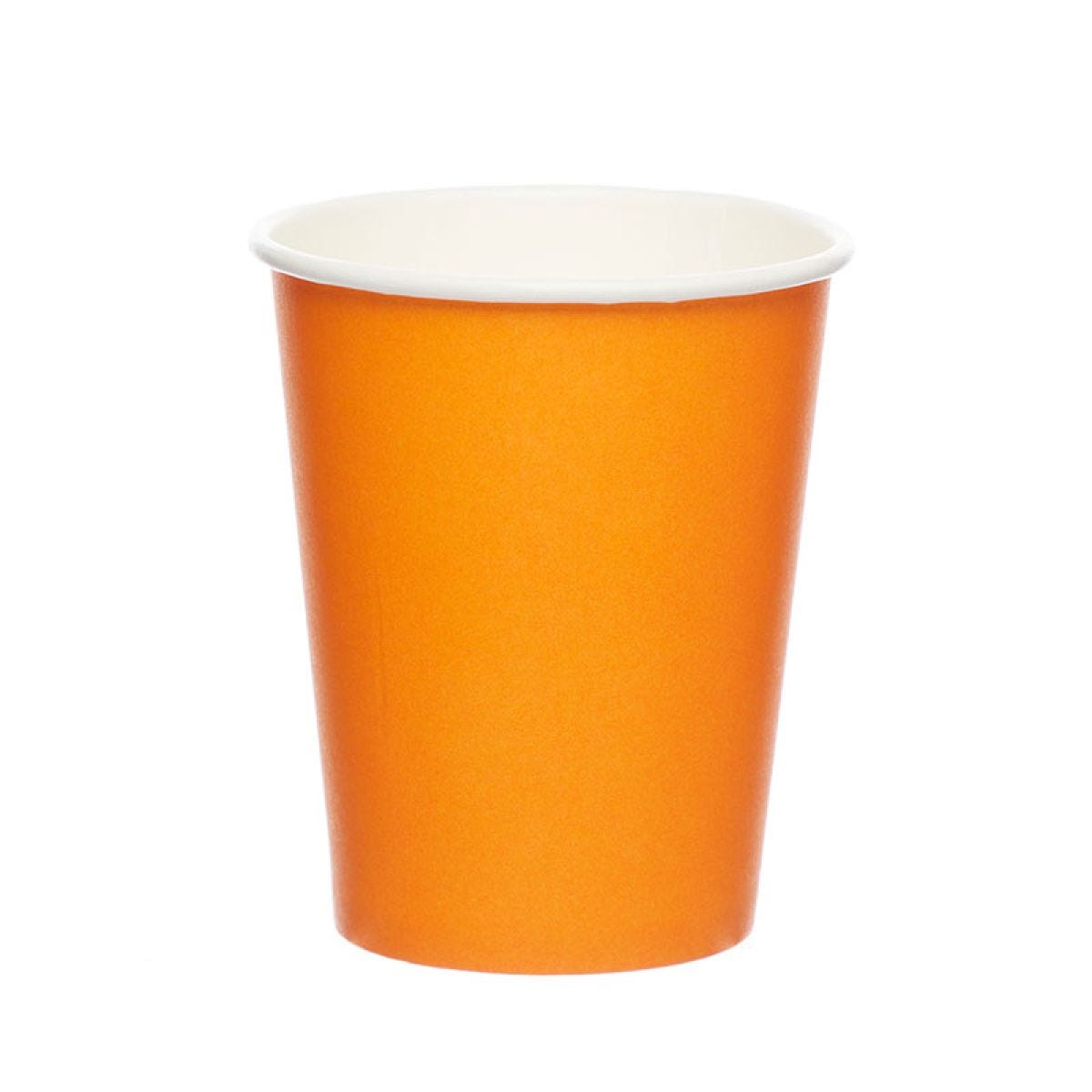 Orange Paper Cups - 237ml (8pk)