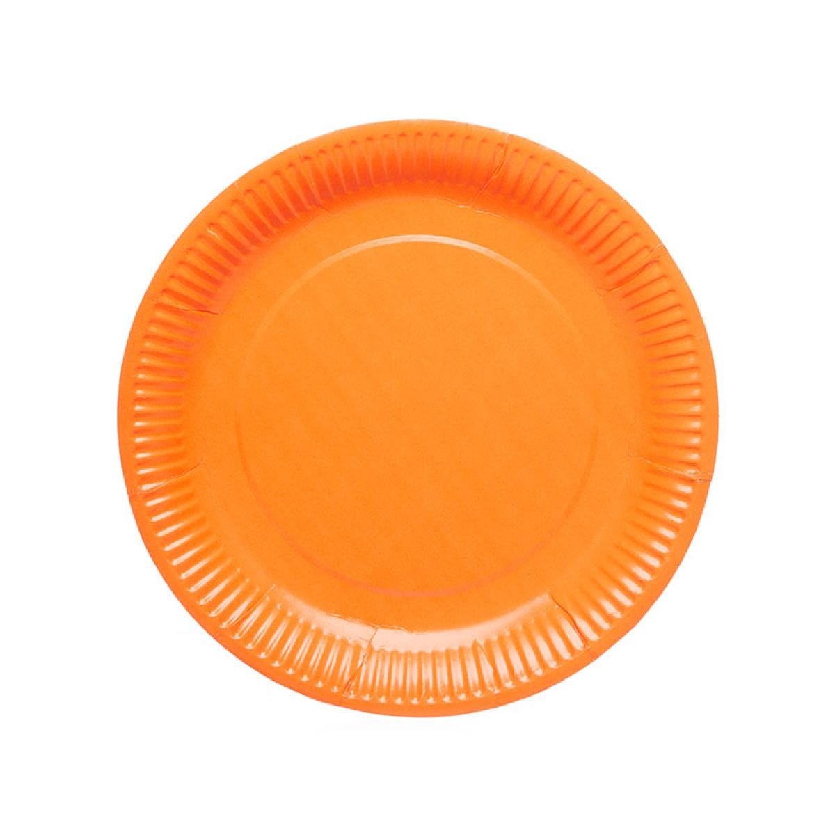 Orange Paper Plates - 23cm (8pk)