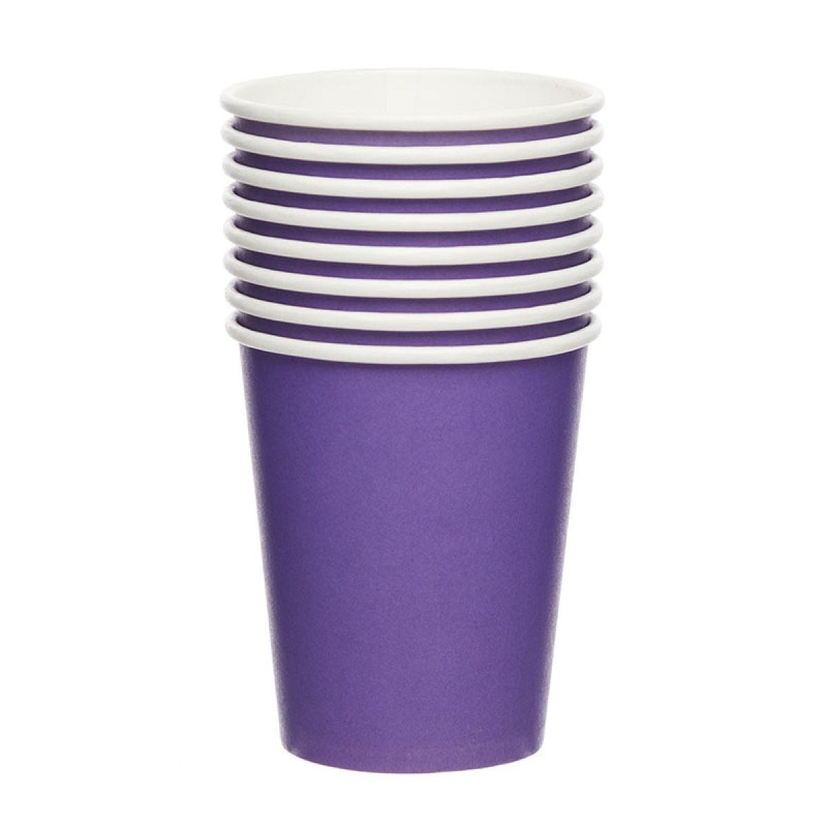 Purple Paper Cups - 237ml (8pk)