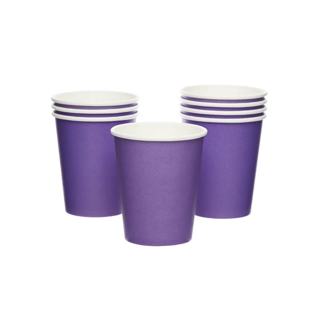 Purple Paper Cups - 237ml (8pk)