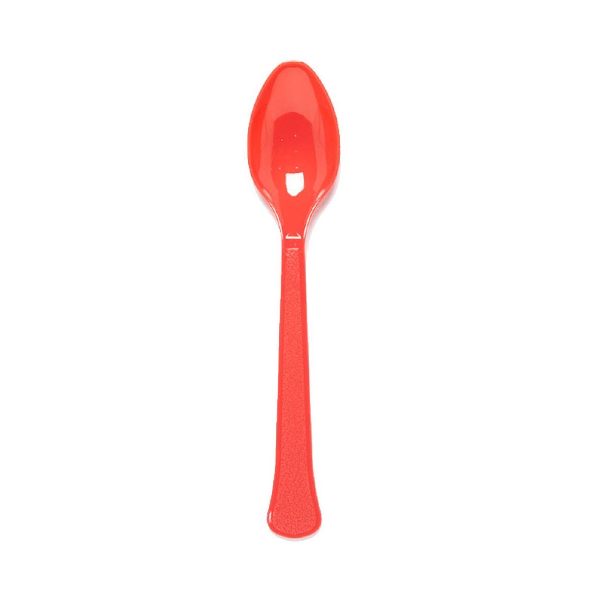 Red Reusable Plastic Spoons (24pk)