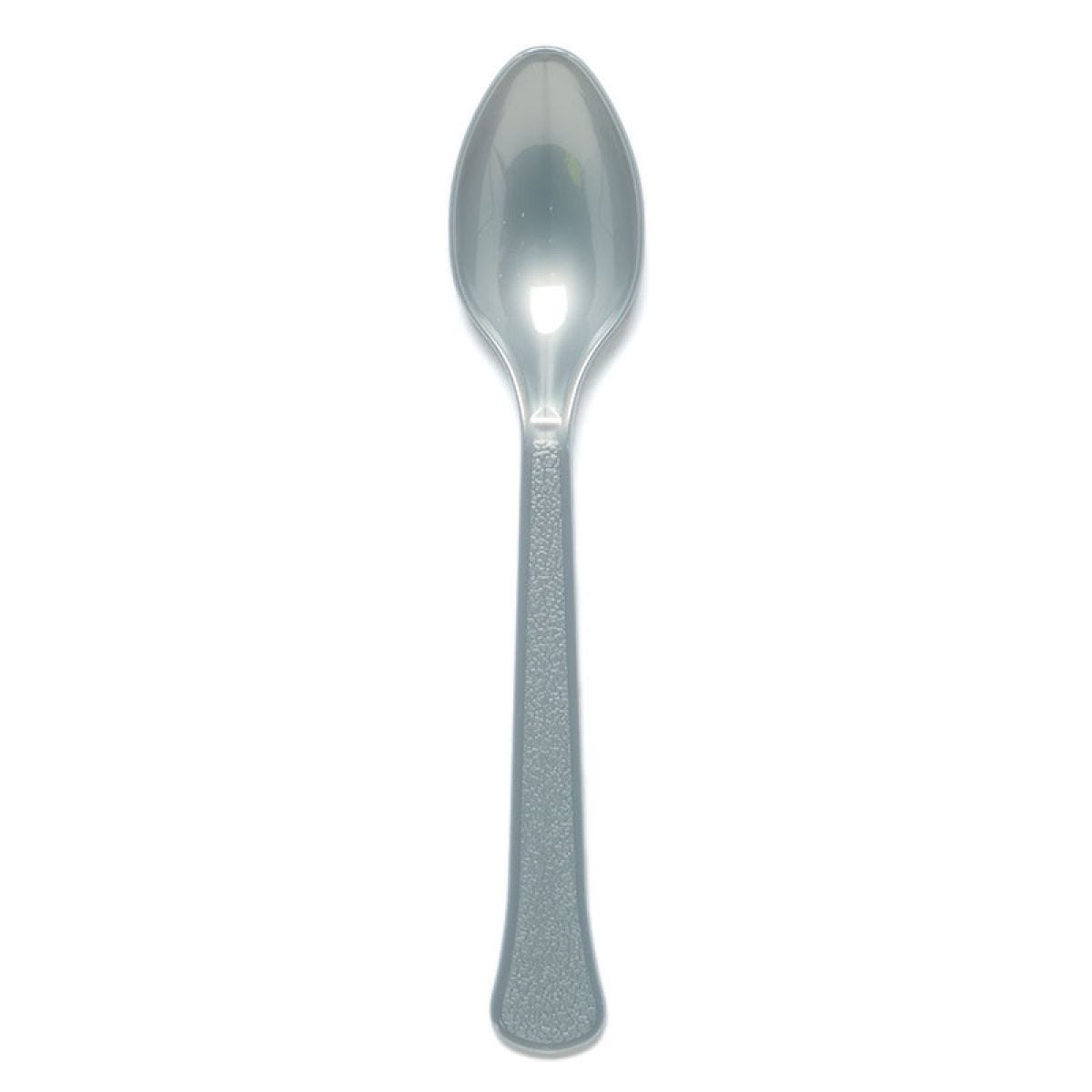 Silver Reusable Plastic Spoons (24pk)