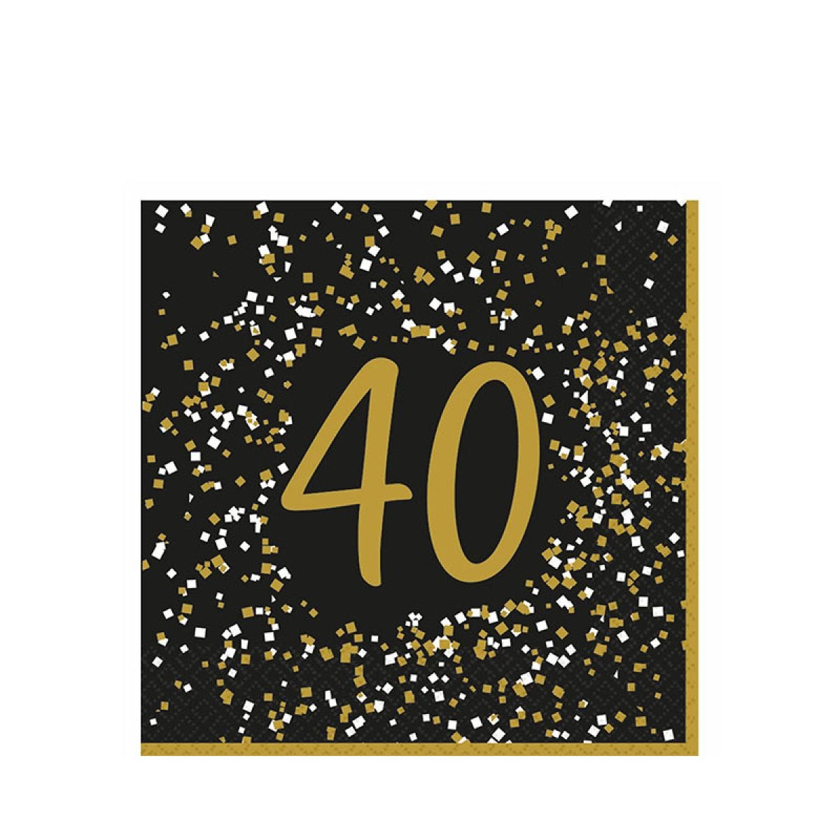 Gold Celebration 40th Paper Napkins 33cm (16pk)