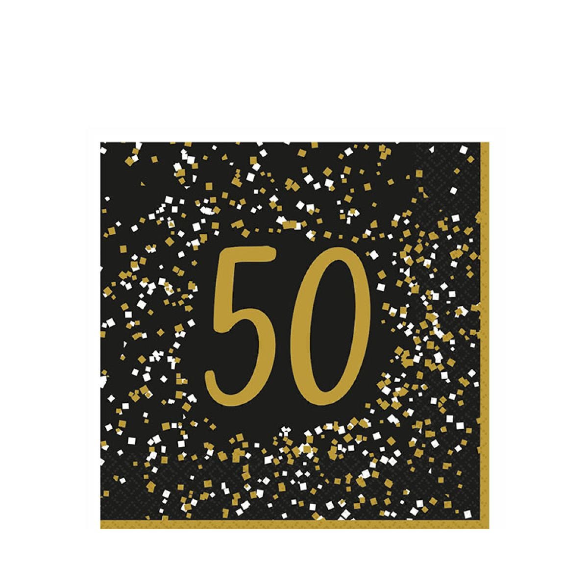 Gold Celebration 50th Paper Napkins 33cm (16pk)