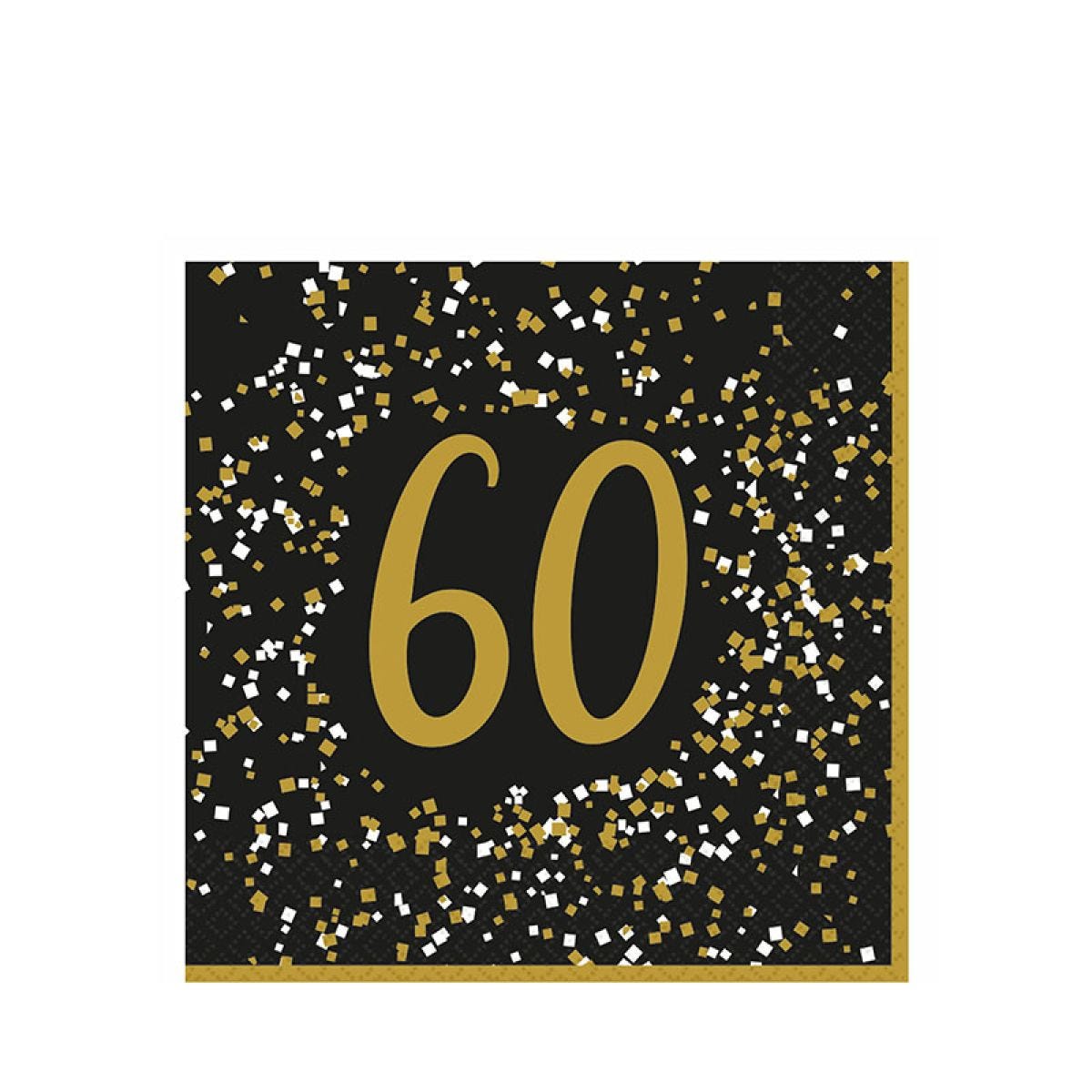 Gold Celebration 60th Paper Napkins 33cm (16pk)