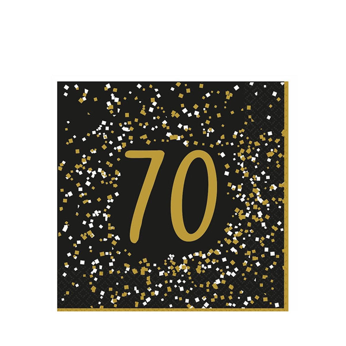 Gold Celebration 70th Paper Napkins 33cm (16pk)