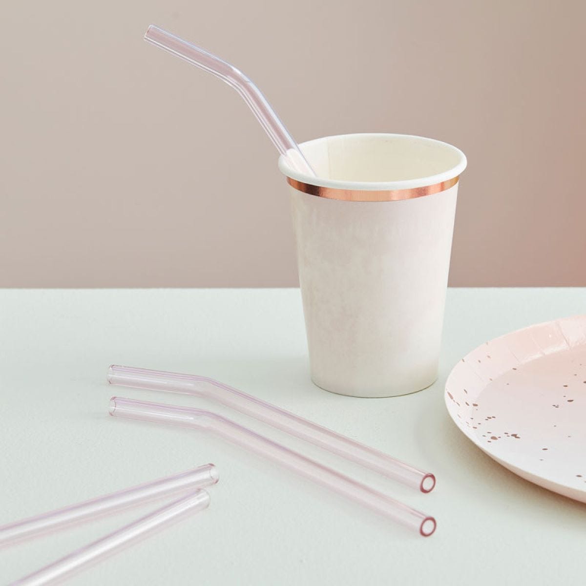 Pink Glass Straws (4pk)