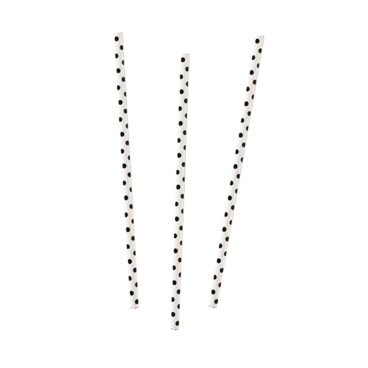 Black & White Polka Dot Paper Straws (20pk)